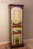 美式彩绘手绘实木1.8米单门鞋柜门厅柜装饰柜收纳柜边柜 门内带镜
