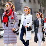 2015新款韩版羽绒棉服女长款超长修身显瘦棒球服保暖加厚冬外套潮