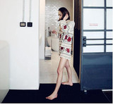 2015冬季新款针织套装女青花瓷长袖宽松毛衣显瘦阔腿裤短款两件套