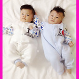 婴儿连体衣服纯棉衣1男女宝宝6新生儿0岁3个月秋装保暖秋冬装睡衣