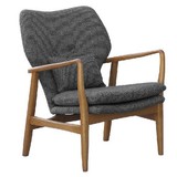 北欧沙发椅子老人椅懒人椅 白橡木实木椅创意时尚亚麻椅 丹麦出口