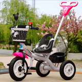 脚踏宝宝充气轮胎安全带音乐玩具车正品婴儿童手推三轮车小孩自行