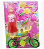 新款芭比娃娃运动娃娃玩具芭比自行车套装礼盒甜甜屋女孩玩具批发