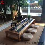 京作 禅意榻榻米茶几老榆木免漆家具现代新中式茶桌日式矮几茶台