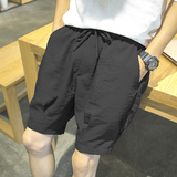 日系新品夏季男士潮流热裤日系薄款五分裤个性宽松灯笼裤纯色短裤
