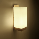 艾毅 壁灯 床头 简约现代客厅卧室灯具过道led木质实木壁灯日式灯