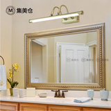 现代小美式镜前灯青古铜色复古浴室柜灯具防水超厚镜柜镜前灯铁艺