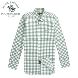 圣大保罗polo 男士长袖衬衫纯棉休闲格子衬衣男装PW12WH020