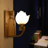 新中式壁灯 复古荷花客厅墙壁灯卧室床头灯具走廊过道阳台莲花灯