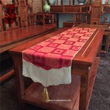 中式红木沙发明清粗麻亚麻古典桌旗床旗 茶席茶布茶道 超厚实