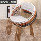 否江西省简约现代塑料凳子创意藤编茶几时尚人小小椅子靠背椅金箔