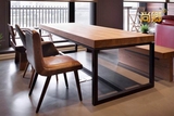 尚卿美式铁艺会议桌时尚简约长条桌现代大型洽谈桌长方形实木8258