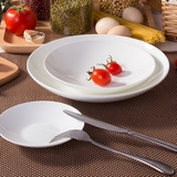 酒店餐具家用菜盘圆形大汤盘纯白色菜盘子陶瓷碟子创意骨瓷深餐盘