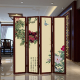 中式屏风实木折屏隔断客厅 办公餐厅酒店茶楼 布艺纱质半透屏风