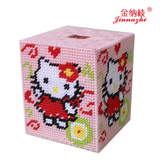 立体绣竖款卷纸盒纸巾盒毛线立体十字绣3D钻石秀材料包A11小猫