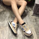 sgirl2016秋季新款迷彩休闲运动鞋女鞋网面透气系带厚底学生单鞋