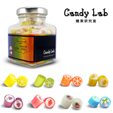 Candy Lab纯手工糖果 水果味硬糖 零食 混合水果图案70g小方瓶装