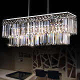 简约餐厅灯长方形水晶灯创意现代LED客厅灯吸顶水晶灯饰吧台灯具
