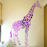 3D立体亚克力镜面水晶墙贴客厅饭厅卧室装抽象长颈鹿背景墙儿童贴