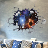 3d立体墙贴卧室客厅墙壁纸天花板贴纸创意地贴个性宇宙星空星球