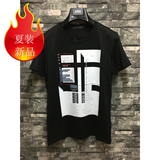 【专柜正品】GXG男装2016夏装新品男士黑色圆领短袖T恤62144022