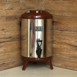 奇家保温桶商用不锈钢汤桶大容量桶水龙头双层奶茶桶茶水桶8L咖啡