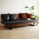 定制多功能时尚铁艺实木多人沙发椅休闲咖啡厅客厅沙发 美式沙发