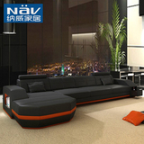 纳威皮艺沙发组合套装客厅家具时尚简约大气个性真皮沙发NAV237