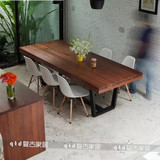 桌办公桌面木板定制茶几loft美式乡村复古铁艺实木餐桌椅组合咖啡
