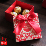 成品欧式方盒婚礼糖盒大号含4粒费列罗巧克力喜糖结婚用品批发
