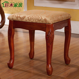 美式梳妆凳  钢琴凳古筝凳 欧式化妆凳 全实木小妆凳换鞋凳矮凳子
