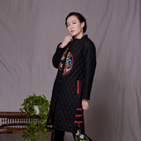 2015新款民族风女装秋冬装中式绣花中长款棉衣唐装女修身保暖外套