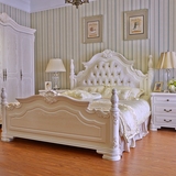 欧式床白色实木床雕花田园公主床仿古软靠婚床双人床1.8米特价