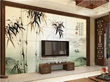 瓷砖 中式简约现代客厅电视背景 墙瓷砖仿古艺术 墨竹山水画