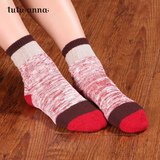 tutuanna短袜 秋冬保暖拼色毛线袜 时尚针织袜 女士袜子