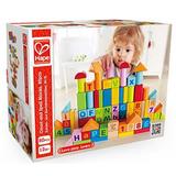 德国Hape80粒积木益智数字字母玩具 儿童宝宝早教 进口榉木