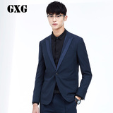 GXG男装 男士西装 绅士修身藏青色羊毛西装外套#51113076