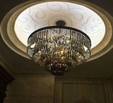 美式水晶吊灯客厅餐厅个性北欧式别墅 复古圆形铁艺创意现代吊灯