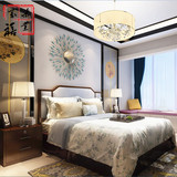 新中式床现代简约双人床水曲柳婚床酒店别墅样板房禅意家具包邮