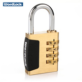 美国Wordlock 正品健身房储物柜子工具箱实心黄铜字母密码锁挂锁