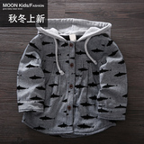 moonkids秋冬季新款男女儿童百搭韩版加绒外套0-3岁小童风衣外套