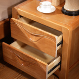 床头柜简约现代实木储物柜卧室边角柜整装经济型橡木中式简易边柜