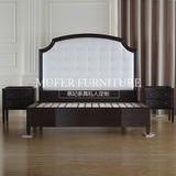 慕妃高端定制家具美式欧式新古典真皮实木双人床婚床1.51.8米现货