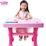 女孩宝丽儿童电子琴钢琴带麦克风 宝宝小孩初学音乐玩具1-3-5岁