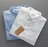 HM H＆M代购男装新款夏季亚麻短袖衬衫修身棉麻衬衣薄款休闲透气