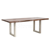 人铁艺原木餐桌办公桌实木餐桌咖啡厅桌椅组合美式复古实木餐桌6