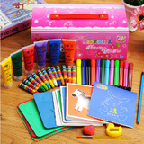 淘气玩家儿童绘画套装礼盒文具用品水彩笔油画棒画笔手指画工具