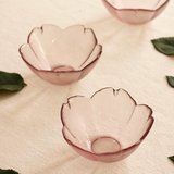 肆月 日式樱花4寸玻璃碗水果粉色点心碗创意彩色甜品碗小号沙拉碗