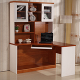 转角实木电脑办公台式书柜书桌简约现代橡木全实木儿童写字台书台