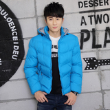 2015冬季新款男装韩版时尚加厚保暖情侣外套潮流个性可脱卸帽棉衣